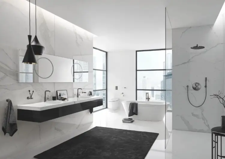 Смеситель однорычажный для раковины GROHE Essence, размер S, рычажный донный клапан, темный графит м купить,NaN