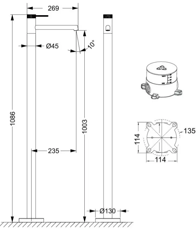 Смеситель Vincea VFBF-2R1BG, латунь, цвет золотой купить,534000