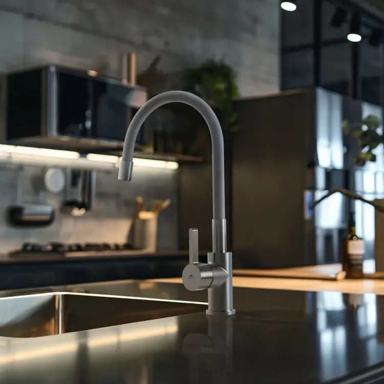 Смеситель Rubineta FL300DG8, латунь, цвет серый - ForteMarket Смеситель Rubineta FL300DG8, латунь, цвет серый купить,55100
