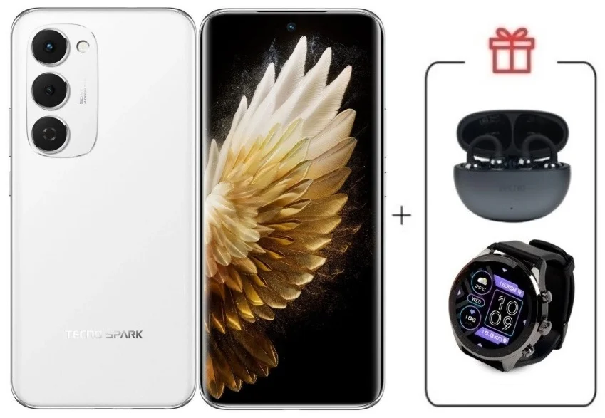 Смартфон Tecno Spark 40 Pro+ 8/256Gb Aurora White + подарок купить,NaN