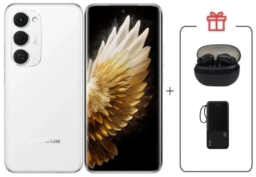 Смартфон Tecno Spark 40 Pro+ 8/256Gb Aurora White + подарок купить,NaN