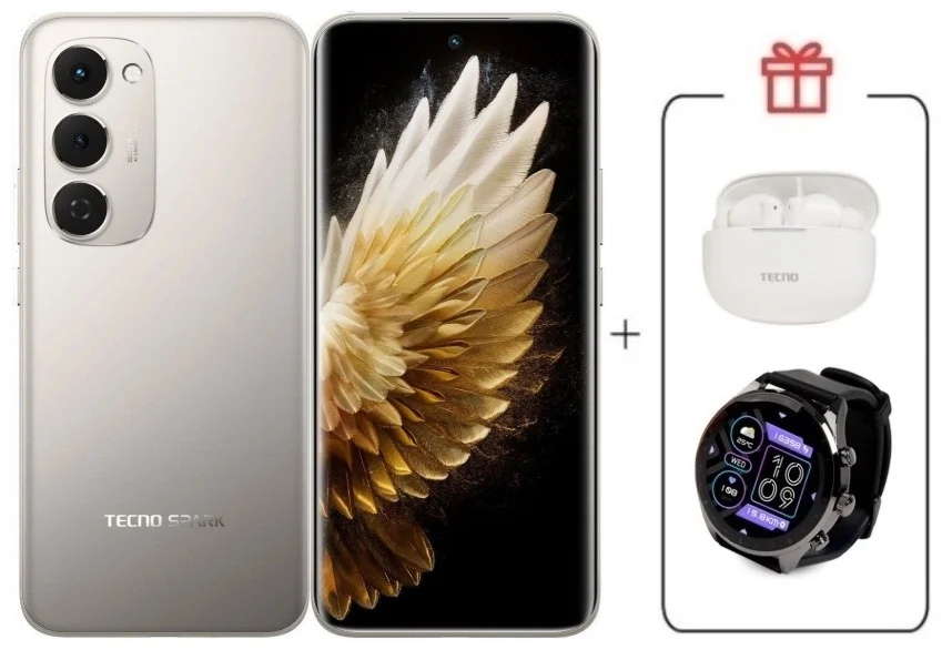 Смартфон Tecno Spark 40 Pro+ 8/256Gb Moon Titanium + подарок купить,NaN
