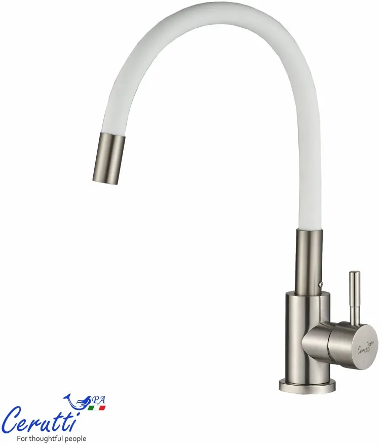 Смеситель Cerutti SPA CT12139, нержавеющая сталь, цвет белый купить,NaN