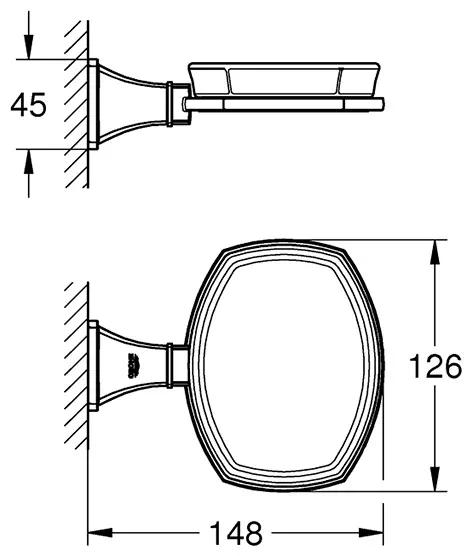 Grohe мыльница 40628IG0 1 шт, латунь, стекло купить,NaN