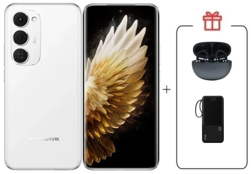 Смартфон Tecno Spark 40 Pro+ 8/256Gb Aurora White + подарок купить,NaN