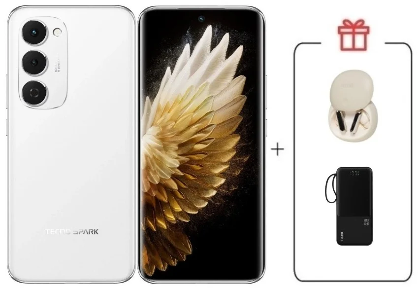 Смартфон Tecno Spark 40 Pro+ 8/256Gb Aurora White + подарок купить,NaN