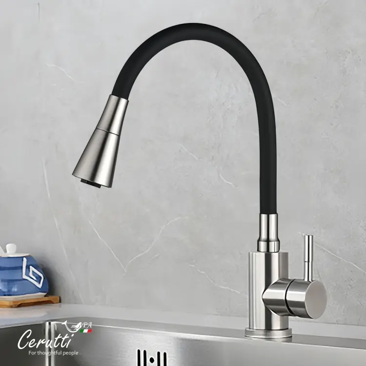 Смеситель Cerutti SPA CT12129, нержавеющая сталь, цвет никель купить,50400