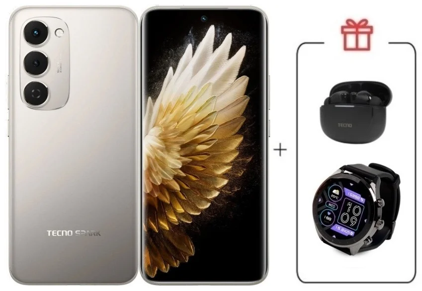 Смартфон Tecno Spark 40 Pro+ 8/256Gb Moon Titanium + подарок купить,NaN