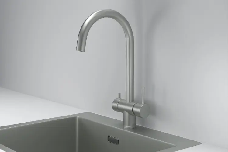 Смеситель для кухни GRANULA KS-7104, нержавеющая сталь, цвет серый