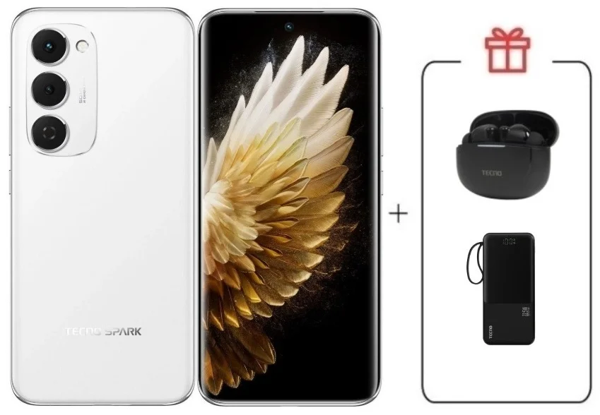 Смартфон Tecno Spark 40 Pro+ 8/256Gb Aurora White + подарок купить,NaN