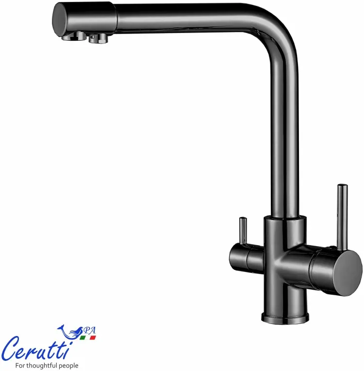 Смеситель Cerutti SPA CT12127, нержавеющая сталь, цвет серый