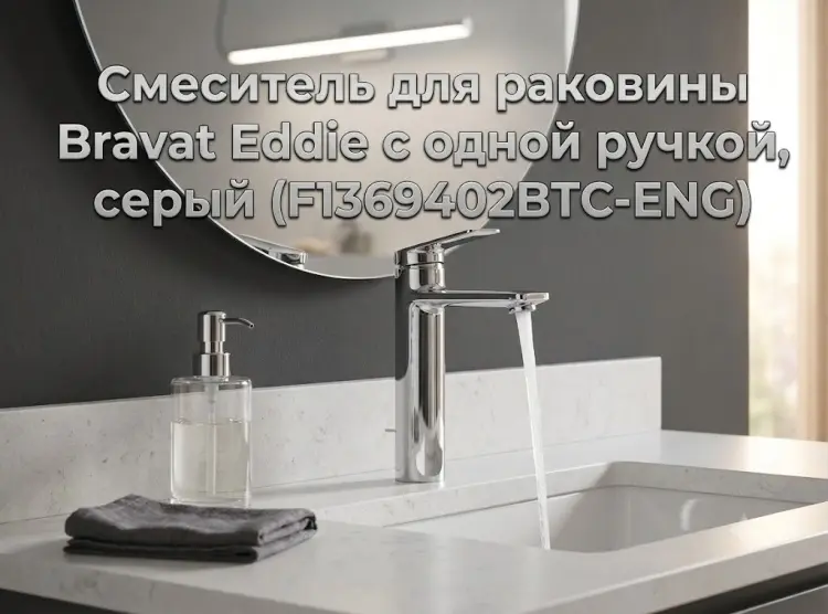 Смеситель BRAVAT F1369402BTC-ENG, латунь, цвет серый
