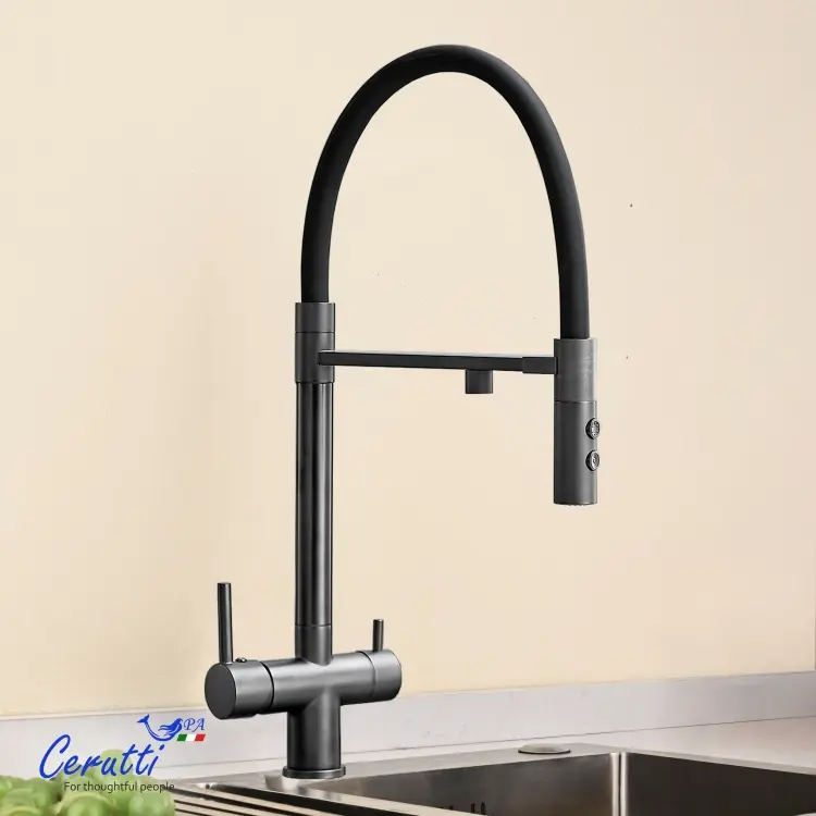 Смеситель Cerutti SPA CT12136, нержавеющая сталь, цвет серый - ForteMarket Смеситель Cerutti SPA CT12136, нержавеющая сталь, цвет серый купить,97700