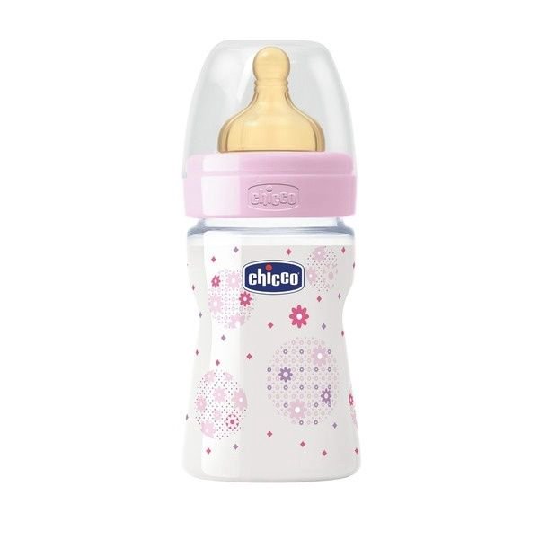 Бутылочка Chicco Well Being Ironic 150 мл розовая купить,NaN