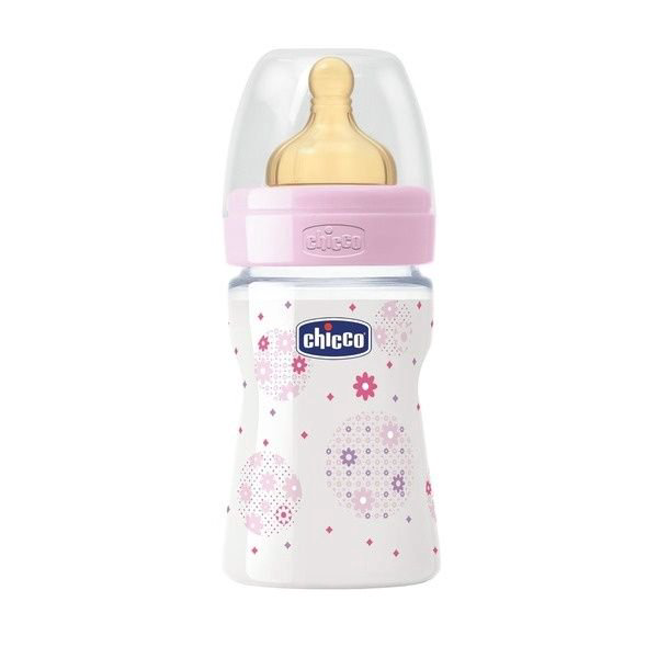 Бутылочка Chicco Well Being Ironic 150 мл розовая купить,NaN