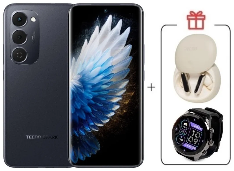 Смартфон Tecno Spark 40 Pro+ 8/256Gb Nebula Black + подарок купить,NaN