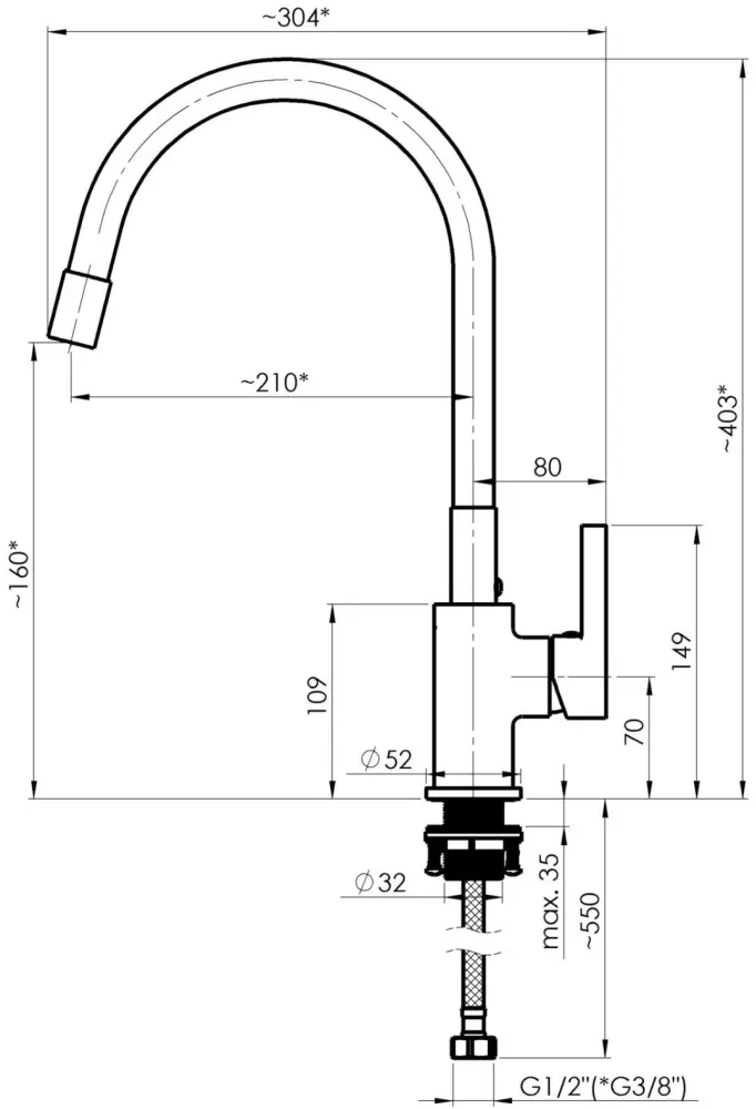 Смеситель Rubineta FL300668, латунь, цвет черный купить,51500