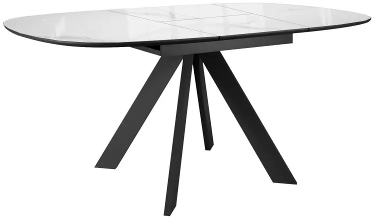 Обеденный стол ДИК DikLine BK100, 100х90x76 см, керамогранит, черный, белый купить,NaN