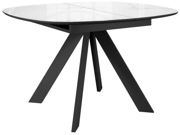 Обеденный стол ДИК DikLine BK100, 100х90x76 см, керамогранит, черный, белый купить,NaN