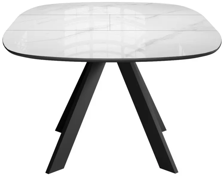 Обеденный стол ДИК DikLine BK100, 100х90x76 см, керамогранит, черный, белый купить,NaN