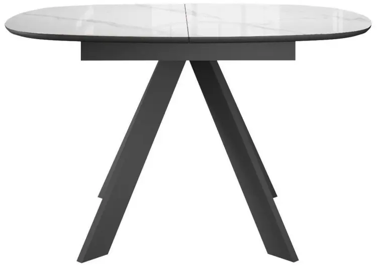 Обеденный стол ДИК DikLine BK100, 100х90x76 см, керамогранит, черный, белый купить,NaN