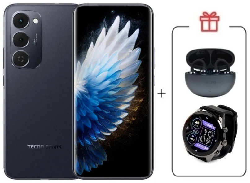 Смартфон Tecno Spark 40 Pro+ 8/256Gb Nebula Black + подарок купить,NaN