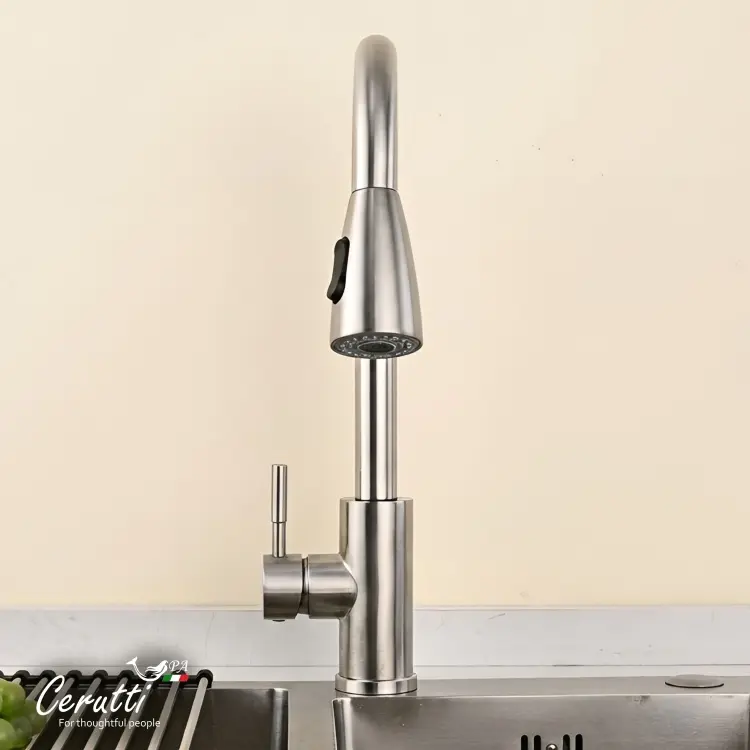 Смеситель Cerutti SPA CT12106, нержавеющая сталь, цвет хром купить,50300