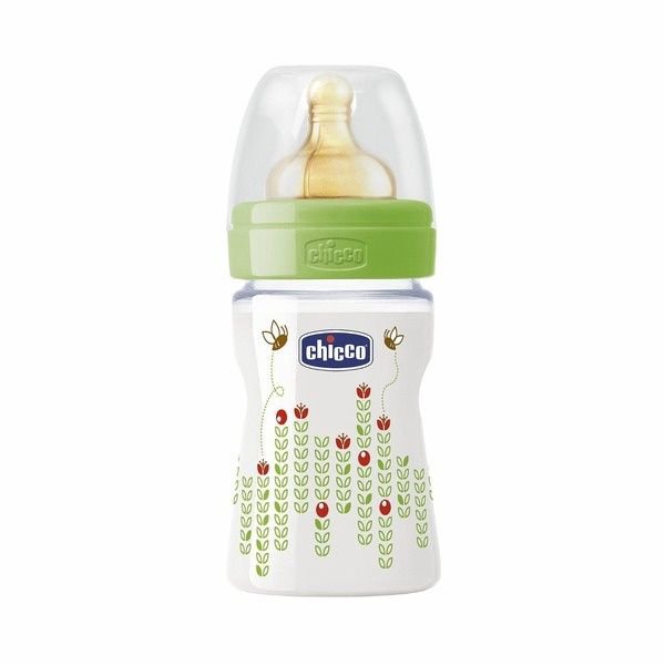 Бутылочка Chicco Well Being Пчелка 150 мл зеленая купить,NaN