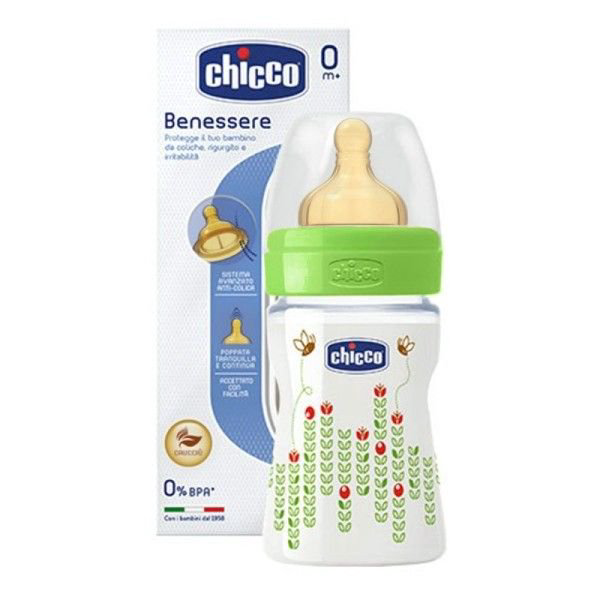 Бутылочка Chicco Well Being Пчелка 150 мл зеленая купить,NaN