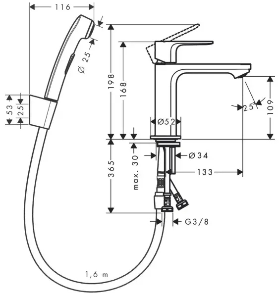 Смеситель Hansgrohe 72215670, латунь, цвет черный - ForteMarket Смеситель Hansgrohe 72215670, латунь, цвет черный купить,167900