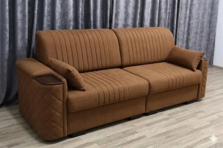 Диван Николь, 250х110 см, обивка ткань, коричневый купить,NaN