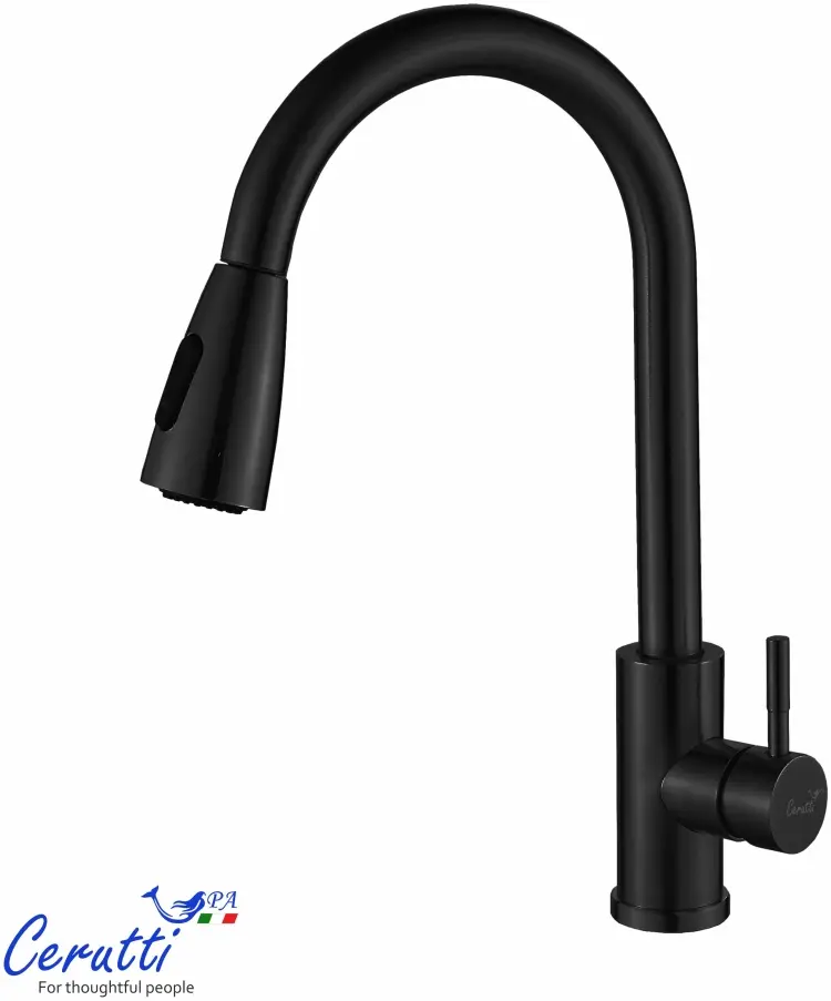 Смеситель Cerutti SPA CT12107, нержавеющая сталь, цвет черный