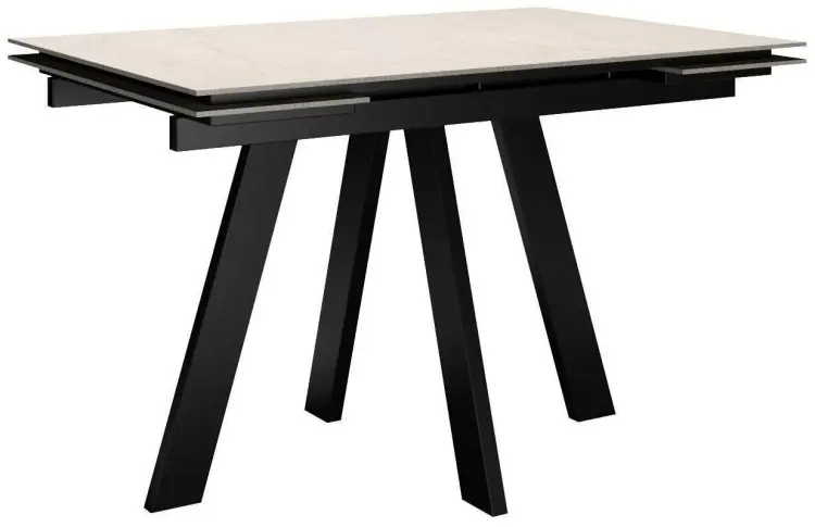 Обеденный стол DM120M, 120х80x76 см, ЛДСП, черный, бежевый купить,NaN