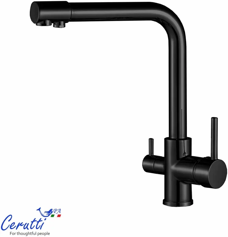 Смеситель Cerutti SPA CT12125, нержавеющая сталь, цвет черный