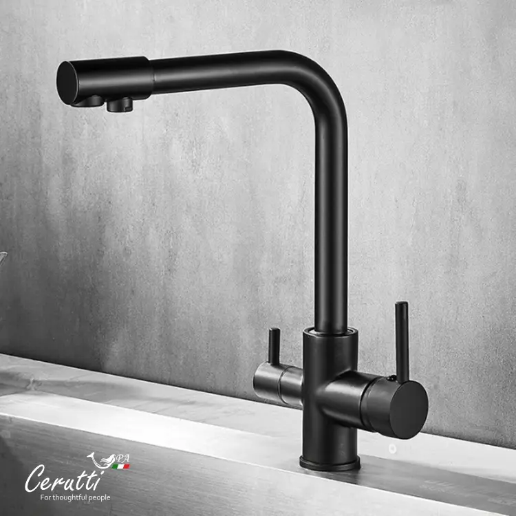 Смеситель Cerutti SPA CT12125, нержавеющая сталь, цвет черный