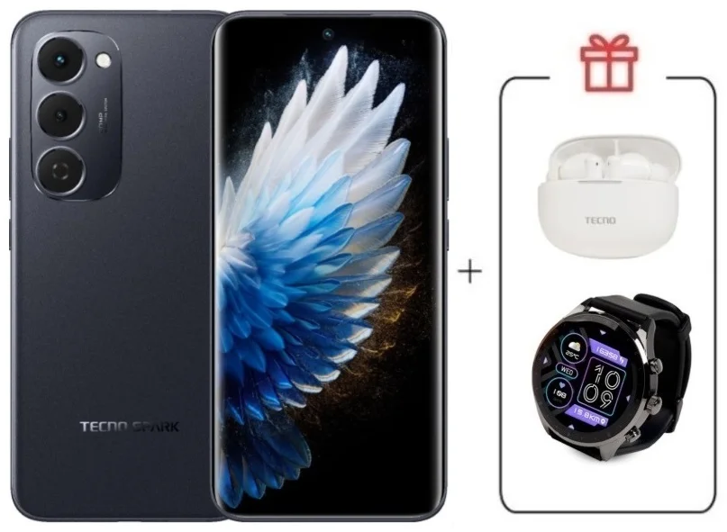 Смартфон Tecno Spark 40 Pro+ 8/256Gb Nebula Black + подарок купить,NaN