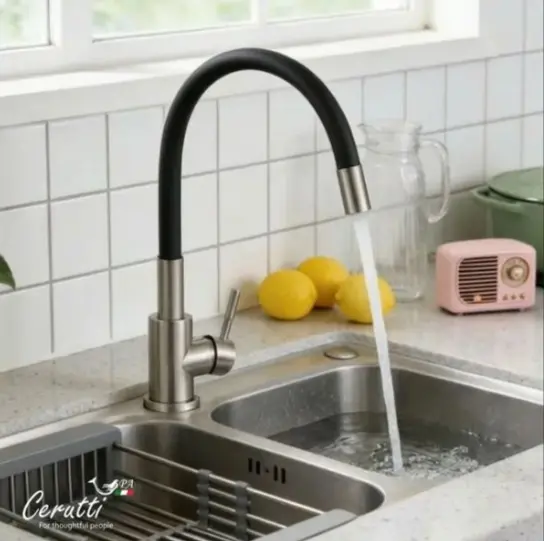 Смеситель Cerutti SPA CT12138, нержавеющая сталь, цвет черный