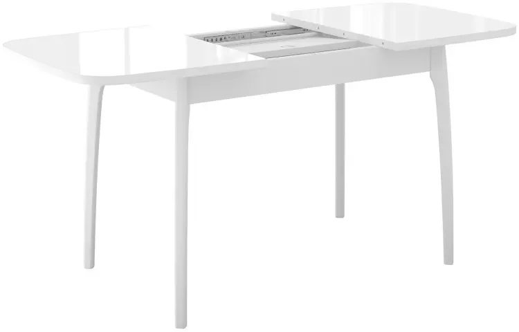 Обеденный стол ДИК DikLine M15, 105х75x75 см, ЛДСП, стекло, белый купить,NaN