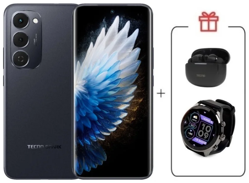 Смартфон Tecno Spark 40 Pro+ 8/256Gb Nebula Black + подарок купить,NaN