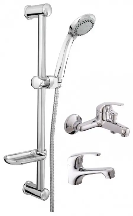 Смеситель для ванны Rubineta М-10 + М-18 +Varianta-Oka 625045, латунь, цвет хром