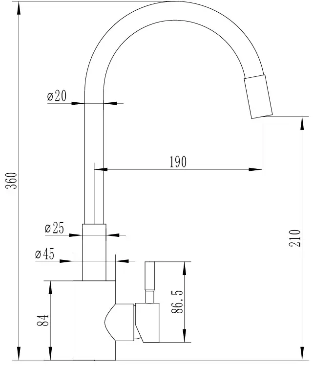 Смеситель Cerutti SPA CT12141, нержавеющая сталь, цвет хром
