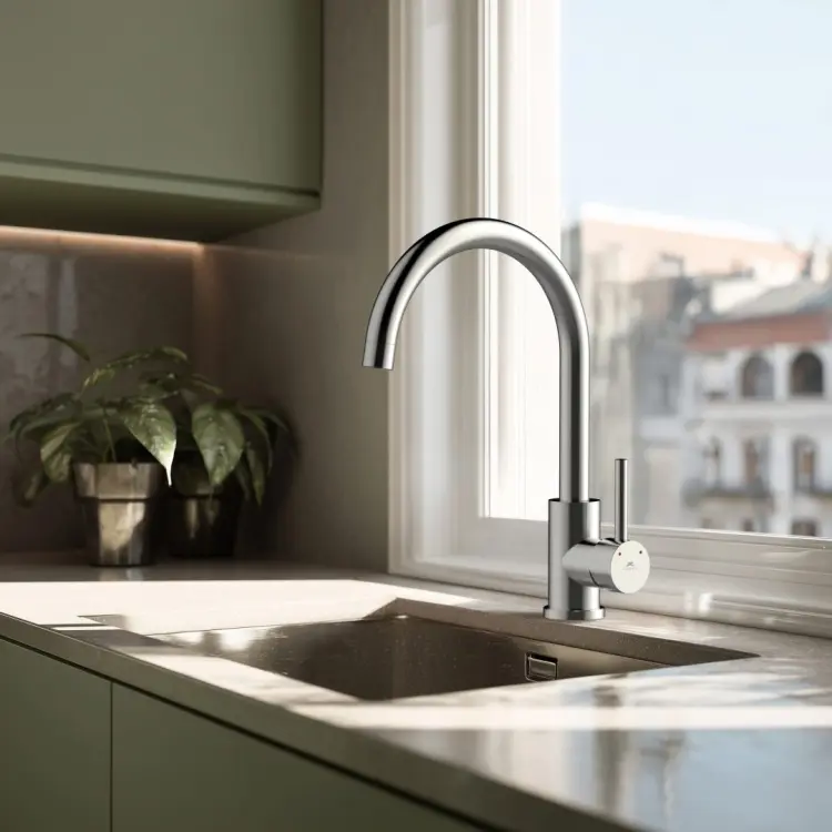 Смеситель Rubineta SI33008, латунь, цвет хром - ForteMarket Смеситель Rubineta SI33008, латунь, цвет хром купить,26400