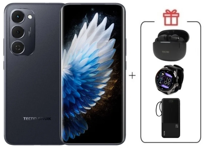 Смартфон Tecno Spark 40 Pro+ 8/256Gb Nebula Black + подарок купить,NaN
