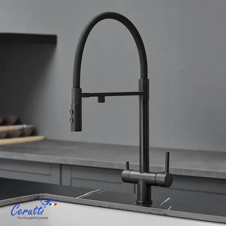 Смеситель Cerutti SPA CT12135, латунь, цвет черный