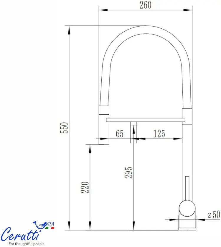 Смеситель Cerutti SPA CT12135, латунь, цвет черный