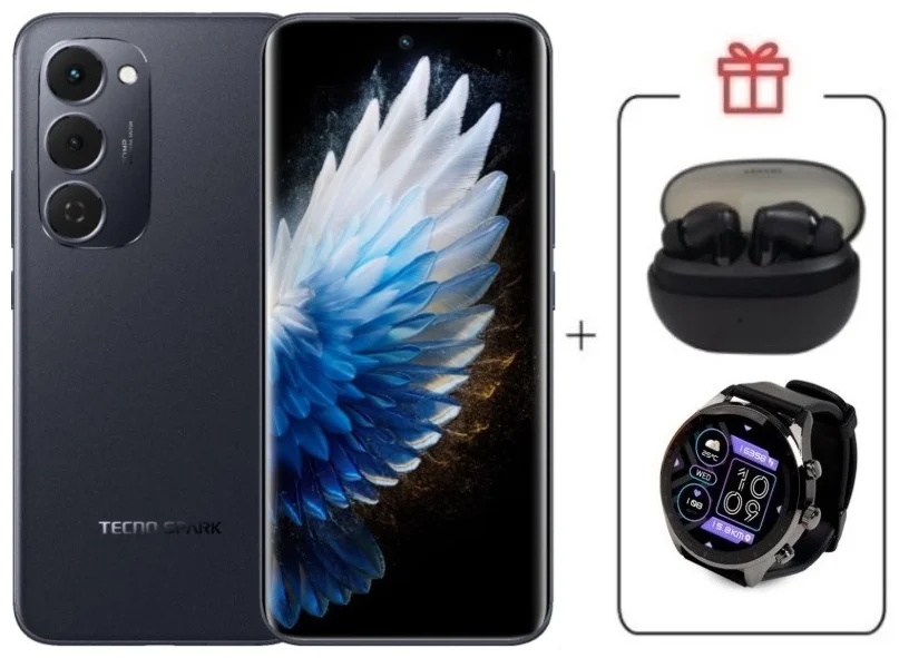 Смартфон Tecno Spark 40 Pro+ 8/256Gb Nebula Black + подарок купить,NaN