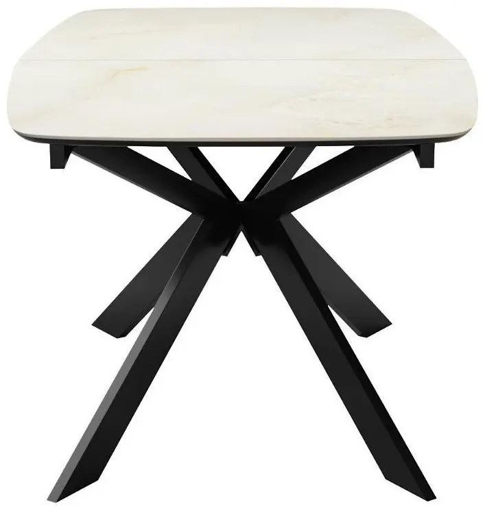 Обеденный стол ДИК DikLine BK140, 140х90x76 см, керамогранит, черный, бежевый купить,NaN