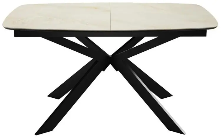 Обеденный стол ДИК DikLine BK140, 140х90x76 см, керамогранит, черный, бежевый купить,NaN
