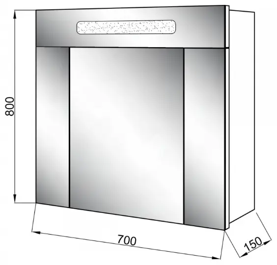 Шкаф зеркальный навесной KABINKA.KZ Ломбардия 70, 70x15x80 см, белый купить,NaN