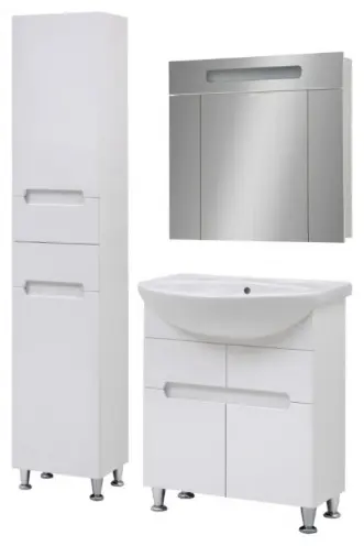 Шкаф зеркальный навесной KABINKA.KZ Ломбардия 70, 70x15x80 см, белый купить,NaN